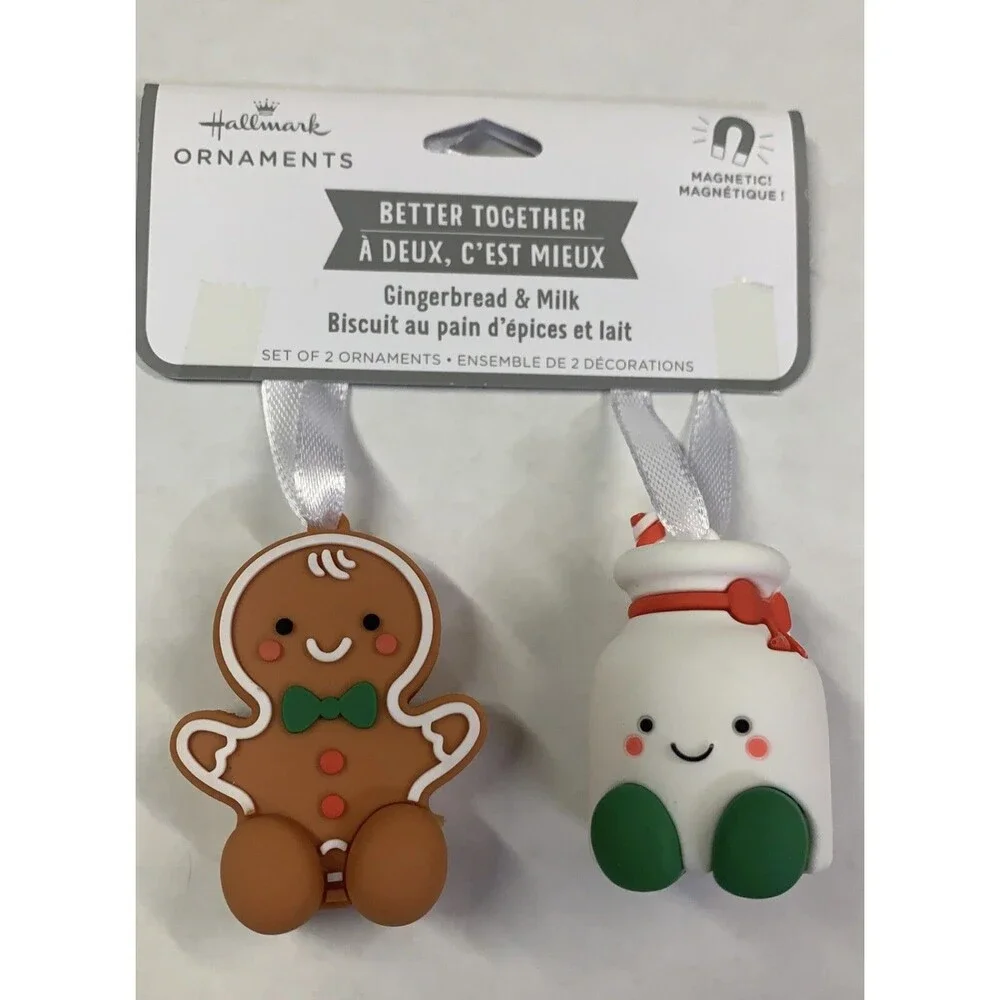 Hallmark Better Together magnetic ornaments Gingerbread & Milk 2022
